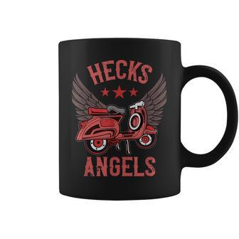 Hecks Angels Scooter Vintage Moped Graphic Coffee Mug | Mazezy