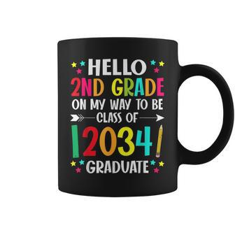 Hello 2Nd Grade Back To School Class Of 2034 Grow With Me Coffee Mug - Seseable