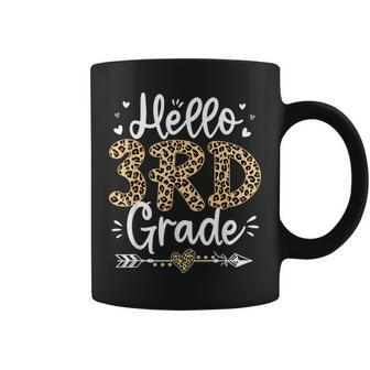 Hello 3Rd Grade Leopard Teacher Student Back To School Girls Coffee Mug | Mazezy
