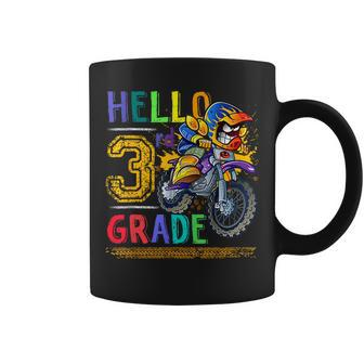 Hello 3Rd Grade Motor Racing Boys Back To School 3Rd Grader Coffee Mug - Seseable