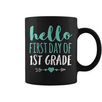 Hello First Day Of 1St Grade T Teacher Student Arrow Coffee Mug - Thegiftio UK