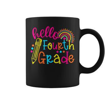 Hello Fourth Grade Rainbow Back To School Teachers Girls Coffee Mug - Seseable