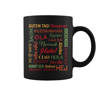Hello In 22 Different Languages Word Esl Teachers Students Coffee Mug - Seseable