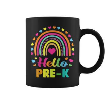 Hello Pre K Teacher Leopard Rainbow Back To School Coffee Mug - Thegiftio UK