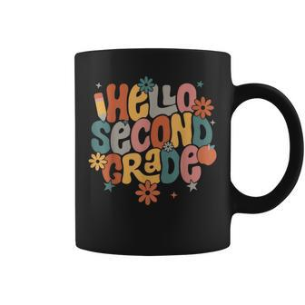 Hello Second Grade Groovy Floral Hippie First Day Of School Coffee Mug | Mazezy