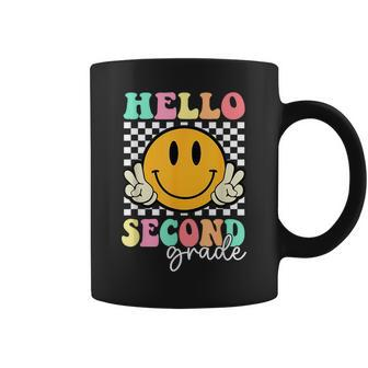 Hello Second Grade Groovy Retro First Day Back To School Coffee Mug - Seseable