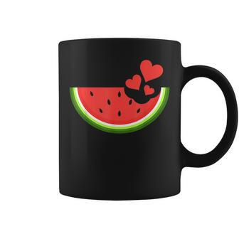 Hello Summer Hearts Watermelon Design Fruit Watermelon Lover Coffee Mug - Seseable