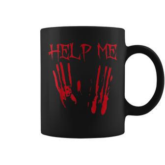 Help Me Halloween Bloody Creepy Vintage Horror Movie Gift Halloween Funny Gifts Coffee Mug | Mazezy