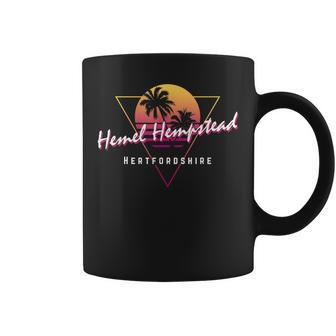 Hemel Hempstead Hertfordshire 80S Retro Graphic Sunset Coffee Mug | Mazezy