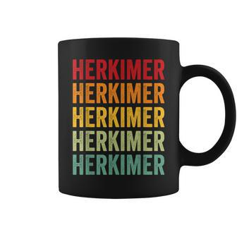 Herkimer County New York Rainbow Text Coffee Mug | Mazezy