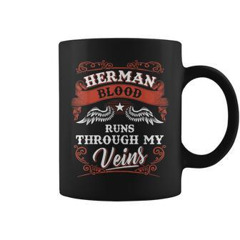 Herman Blood Runs Through My Veins Family Christmas Coffee Mug - Seseable