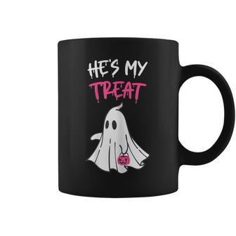 He's My Treat Halloween Costume Adult Matching Couple Lover Coffee Mug - Monsterry