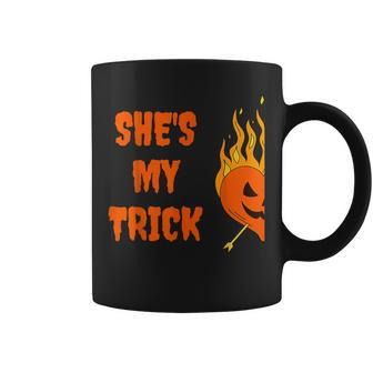 He's My Treat She's My Trick Halloween Matching Set Couples Coffee Mug - Seseable