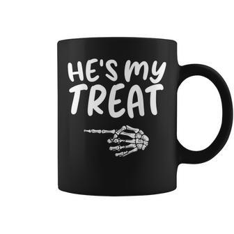Hes My Treat Skeleton Matching Couple Halloween Costume Hers Coffee Mug - Monsterry UK
