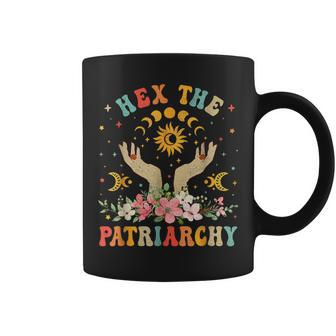 Hex The Patriarchy Halloween Witch Vibes Feminist Floral Coffee Mug - Seseable