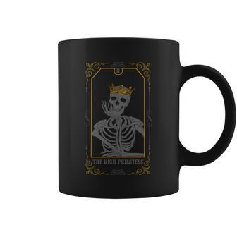 High Priestess Arcana Tarot Card Witchcraft Skeleton Goth Coffee Mug | Mazezy
