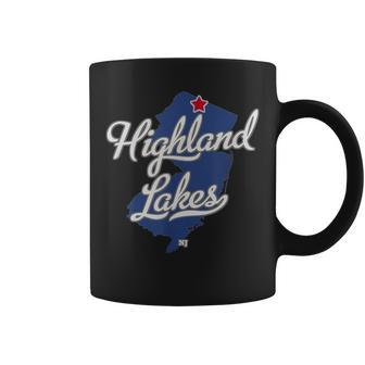 Highland Lakes New Jersey Nj Map Coffee Mug | Mazezy