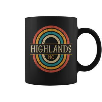 Highlands North Carolina Vintage Nc Distressed 70S 80S Retro Coffee Mug | Mazezy