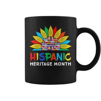 Hispanic Heritage Month Colorful Sunflower Flag Root Latino Coffee Mug | Mazezy