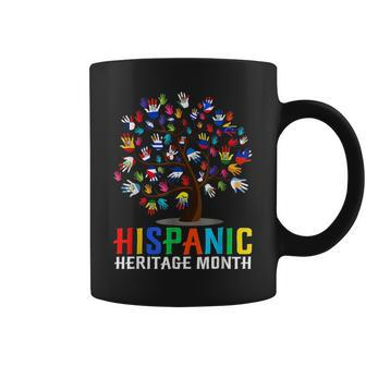 Hispanic Heritage Month Latino Countries Hand Flag Tree Root Coffee Mug | Mazezy