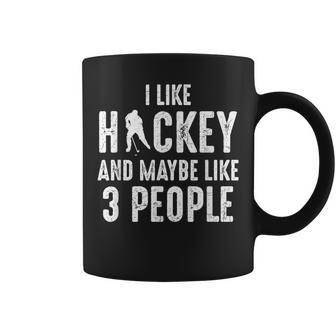 I Like Hockey And Maybe Like 3 People Introvert Coffee Mug | Mazezy