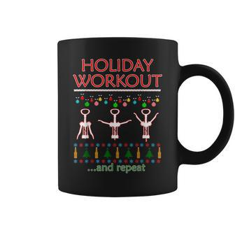Holiday Workout Drink And Repeat Wine Lovers Christmas Coffee Mug - Thegiftio UK