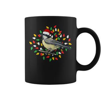 Holiday Xmas Santa Hat Black Throated Gray Warbler Bird Coffee Mug | Mazezy
