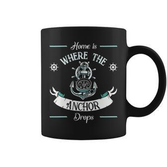 Home Is Where The Anchor Drops Compass Captain Coffee Mug | Mazezy