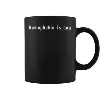 Homophobia Is Gay - Grunge Aesthetic Goth Feminism Gay Pride Coffee Mug | Mazezy