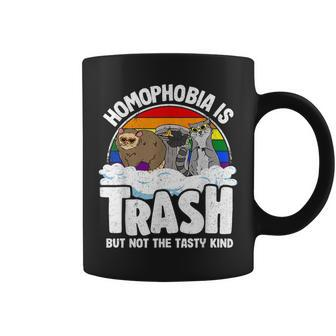 Homophobia Is Trash Gay Pride Raccoon Opossum Ally Lgbt Coffee Mug | Mazezy AU