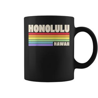 Honolulu Hawaii Pride Rainbow Flag Gay Pride Merch Queer Coffee Mug | Mazezy