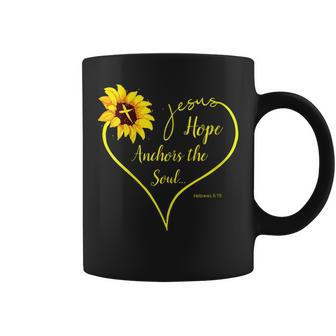 Hope Anchors The Soul Christian Bible Quote Hebrews 619 Coffee Mug | Mazezy