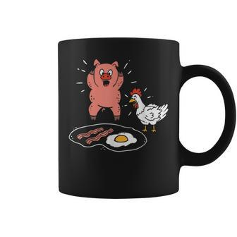 Horror Crime Police Line Chicken Pig Bacon And Eggs Chicken Coffee Mug | Mazezy
