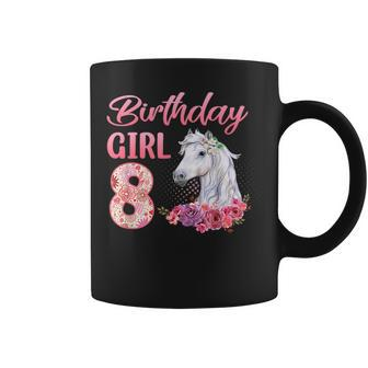 Horse Lovers 8Th Birthday Girl Cute 8 Year Old Coffee Mug - Seseable