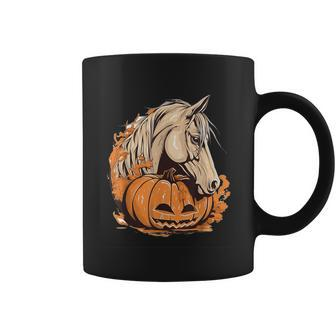 Horse Pumpkin Halloween Costume Horseback Riding Equestrian Coffee Mug - Monsterry CA