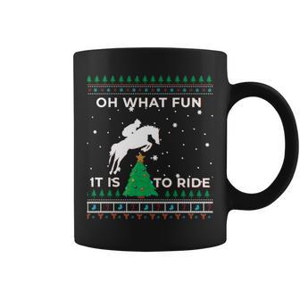 Horse Rider Equestrian Cowboy Ugly Christmas Sweater Jumper Coffee Mug - Monsterry CA