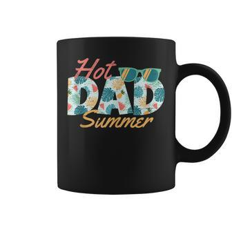 Hot Dad Surfing Summer Fathers Day Swimming Beach Summer Funny Gifts For Dad Coffee Mug | Mazezy