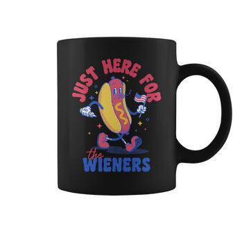 Hot Dog Im Just Here For The Wieners Funny Fourth Of July Coffee Mug | Mazezy