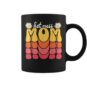 Hot Mess Mom Retro Mama Happy Mother's Day Coffee Mug - Monsterry