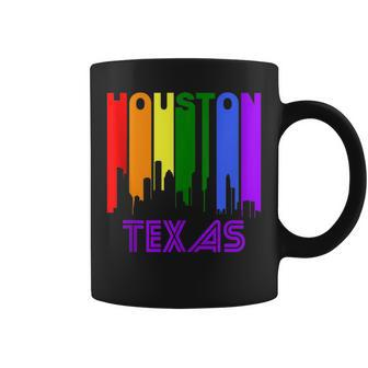 Houston Texas Lgbtq Gay Pride Rainbow Skyline Coffee Mug | Mazezy