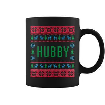 Hubby Ugly Christmas Sweater Matching Family Pajamas Coffee Mug - Monsterry DE
