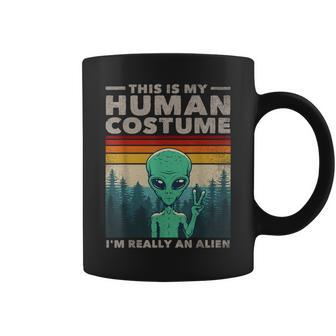 This Is My Human Costume I'm Really An Alien Retro 70S 80S Coffee Mug | Mazezy