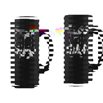 Human Lgbtq Flag Gay Pride Month Transgender Rainbow Lesbian Coffee Mug | Mazezy