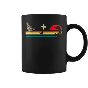 Hunting Ruffed Grouse Bird- Retro Sunset Cool Theme Hunter Coffee Mug | Mazezy