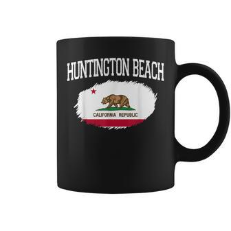 Huntington Beach Ca California Flag Vintage Sports Men Women Coffee Mug | Mazezy