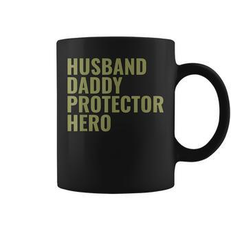 Husband Daddy Protector Hero Fathers Day Military Style Gift For Mens Coffee Mug | Mazezy AU