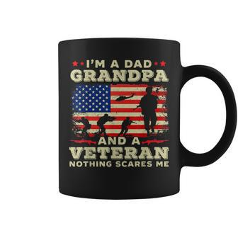 I Am A Dad Grandpa And A Veteran Nothing Scares Me Usa Coffee Mug | Mazezy
