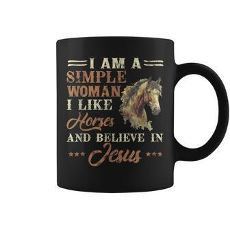 I Am A Simple Woman I Like Horses And Believe Coffee Mug - Thegiftio UK