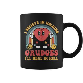 I Believe In Holding Grudges Ill Heal In Hell Rainbow Heart Coffee Mug - Thegiftio UK