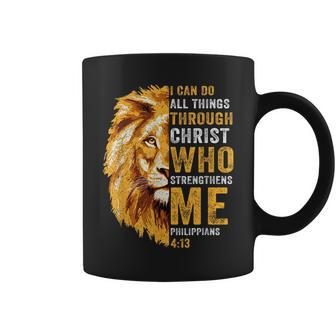 I Can Do All Things Through Christ Jesus Lion Christian Gift Gifts For Lion Lovers Funny Gifts Coffee Mug | Mazezy